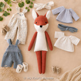 Fox doll and clothes PDF sewing pattern tutorial