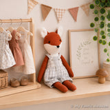 Fox doll and clothes PDF sewing pattern tutorial