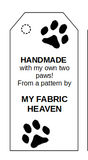 FREE handmade with my own two paws print out label tags