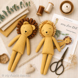 Lion doll and clothes PDF sewing pattern tutorial
