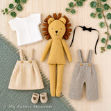 Lion doll and clothes PDF sewing pattern tutorial