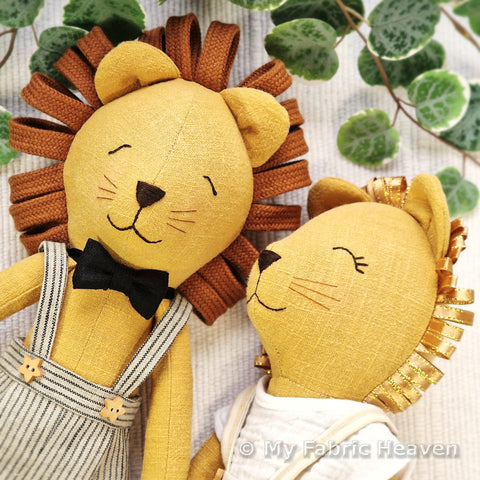 Lion doll and clothes PDF sewing pattern tutorial