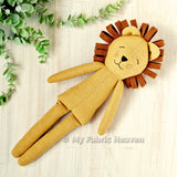 Lion or lioness doll PDF sewing pattern tutorial