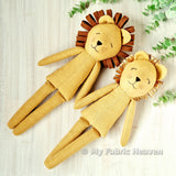 Lion or lioness doll PDF sewing pattern tutorial