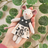 Tiny Mouse Doll Sewing Pattern PDF with Removable Clothes