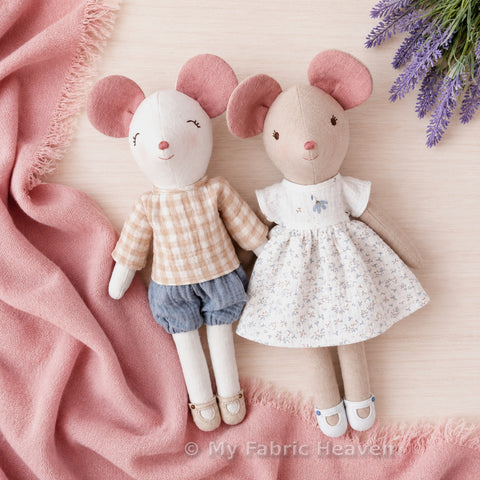 Mouse doll and clothes PDF sewing pattern tutorial