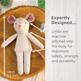 Tiny Mouse Doll Sewing Pattern PDF with Removable Clothes