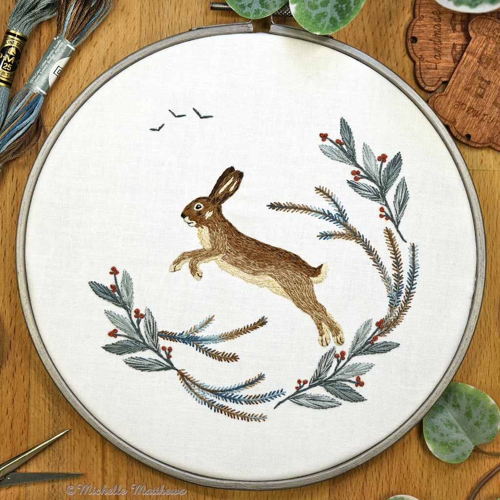 Fall Hare Pdf Pattern Hare PDF Embroidery Pattern & Video Tutorial – My Fabric Heaven