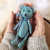Miniature Tiny teddy bear sewing pattern & photo tutorial fully button jointed.