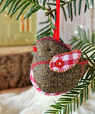 Tweed Robin Christmas ornament sewing pattern & photo tutorial