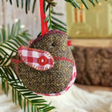 Tweed Robin Christmas ornament sewing pattern & photo tutorial