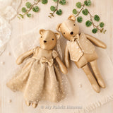 Wedding dress memory bears with clothes PDF sewing pattern tutorial