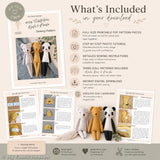 3-in-1 Teddybear, Koala & Panda doll with clothes PDF sewing pattern tutorial