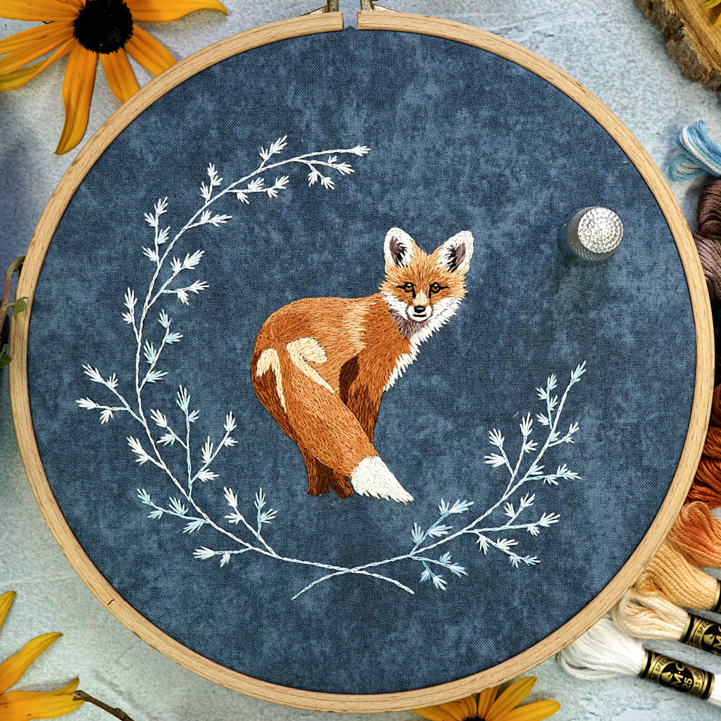 Fox PDF embroidery pattern and video tutorial – My Fabric Heaven