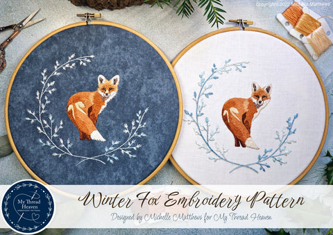 Fox Thread Painting Embroidery Pattern & Video Tutorial – My Fabric Heaven