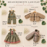 Doll clothes Winter outfits, PDF sewing pattern bundle
