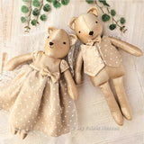 Wedding dress memory bears with clothes PDF sewing pattern tutorial