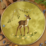 Fawn, baby deer, PDF embroidery pattern and thread painting video tutorial