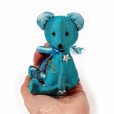 Miniature Tiny teddy bear sewing pattern & photo tutorial fully button jointed.